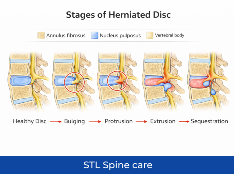 Stages of a herniated disc